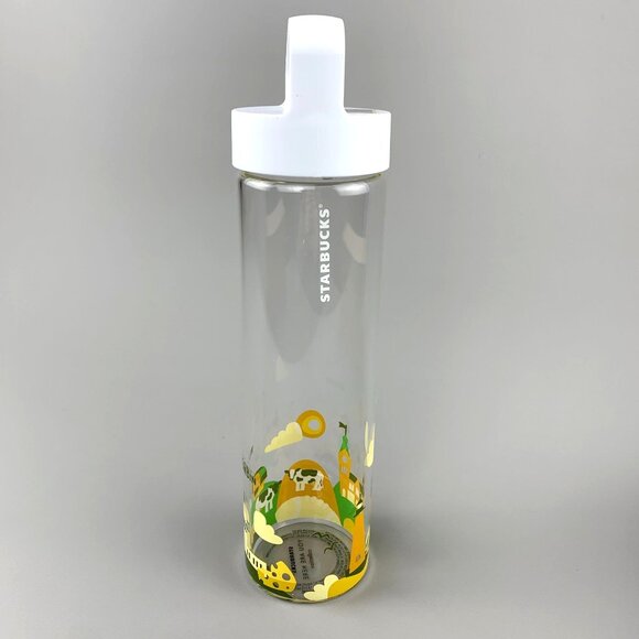 Starbucks You Are Here Collection Wisconsin Glass Water Bottle 18.5 Fl Oz  New - Picture 2 of 11